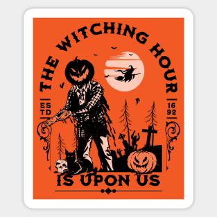 The Witching Hour is Upon Us - Halloween Jack-O-Lantern Sticker